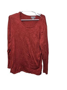 JM Collection Rust Sweater XL Studded Sleeve Knit Top
